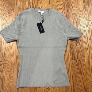 rag & bone Gray Ribbed Crew Neck Sweater